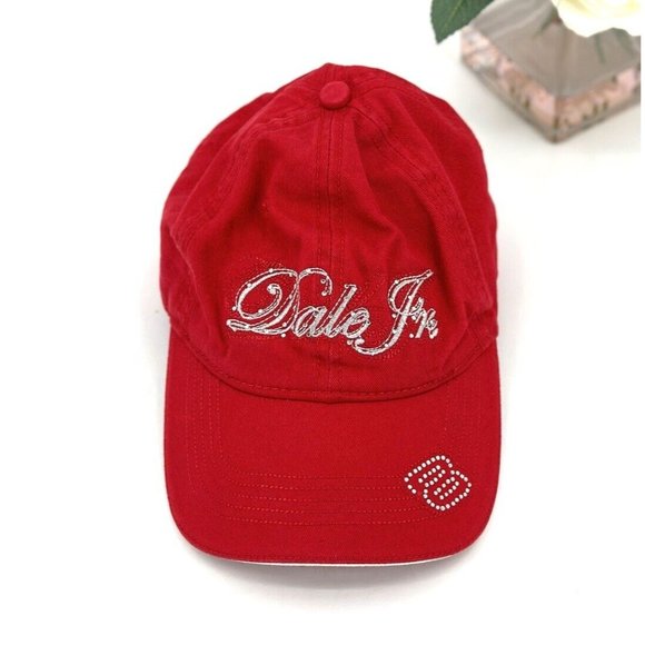 Chase Authentics Budweiser  Dale Jr. 8 Red Bling Womens Cap NASCAR Hat - Picture 7 of 9